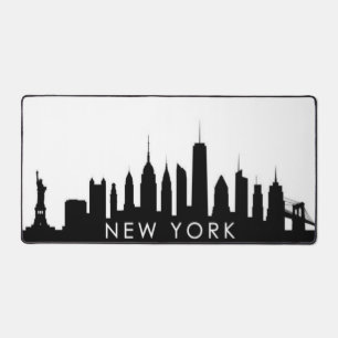 New York City Skyline Black Modern Manhattan NYC Schreibtischunterlage