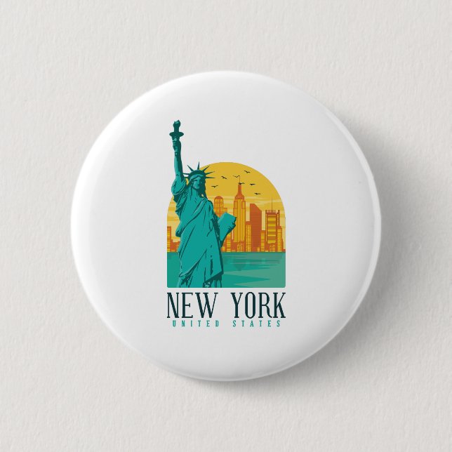 New York City Skyline Button (Vorderseite)