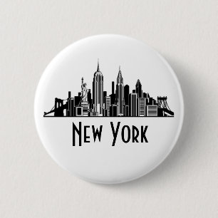 New York City Skyline Button