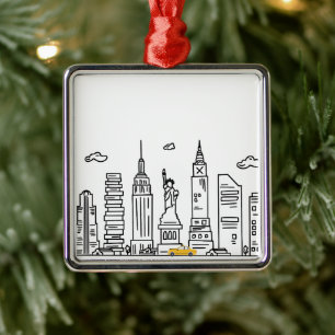 New York City Skyline & Cab - Ornamente