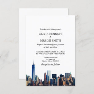 New York City Skyline Cityscape Hochzeit Einladung