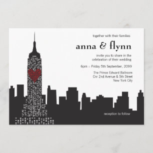 New York City Skyline Cityscape Hochzeit Einladung