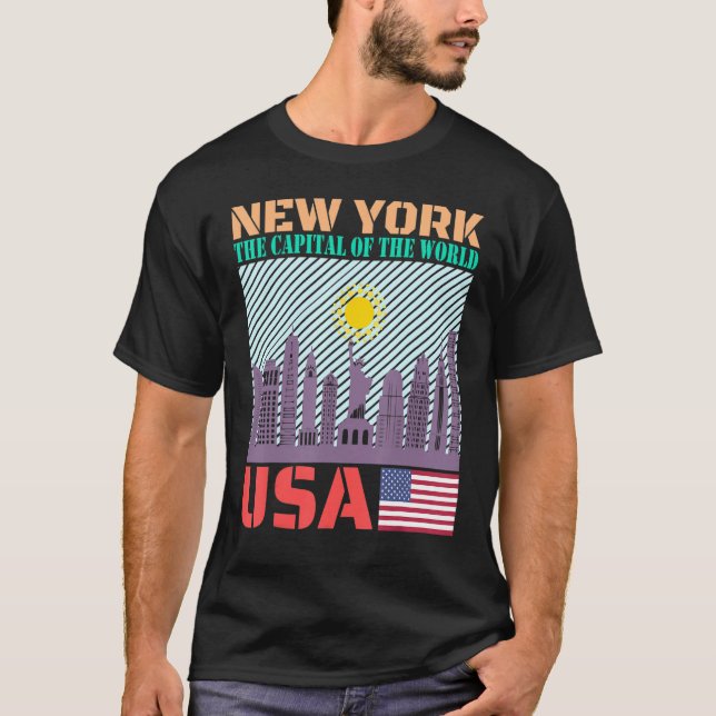 New York City Skyline Country City Skyline Landmar T-Shirt (Vorderseite)