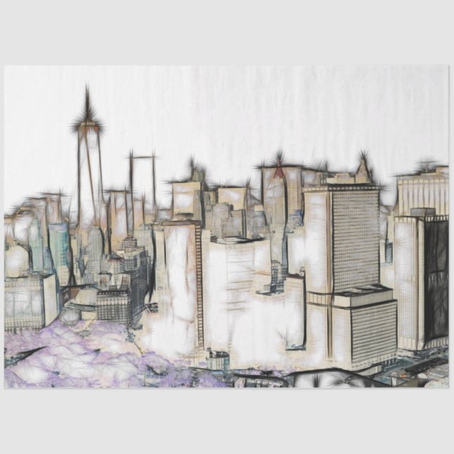 New York City Skyline Decoupage Seidenpapier (Vorderseite)