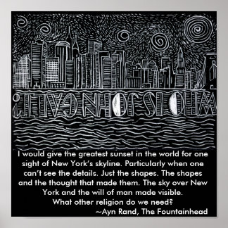 New York City Skyline, die ausruft, wer ist John G Poster