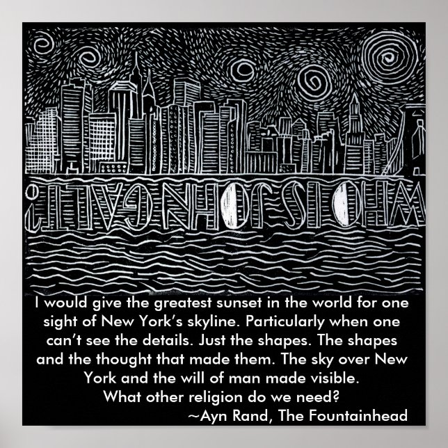 New York City Skyline, die ausruft, wer ist John G Poster (Vorne)