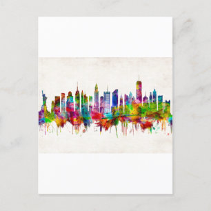 New York City Skyline Einladungspostkarte