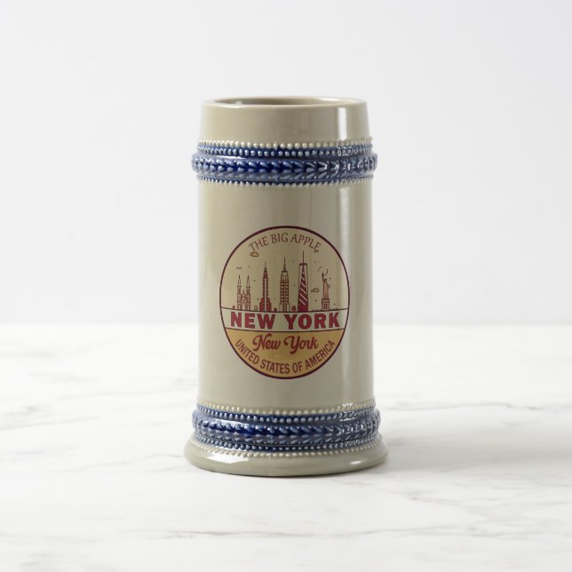 New York City Skyline Emblem Bierglas (Mittel)