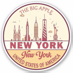 New York City Skyline Emblem Shot Aufkleber