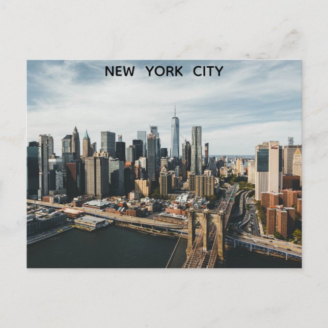 New York City Skyline Foto Postkarte (Vorderseite)