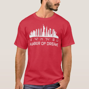 New York City Skyline GPS koordiniert Manhattan T-Shirt