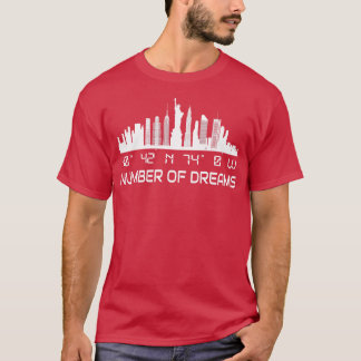 New York City Skyline GPS koordiniert Manhattan T-Shirt
