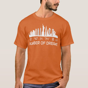 New York City Skyline GPS koordiniert Manhattan T-Shirt