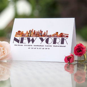 New York City Skyline. Gründungsmitglieder und Koo Dankeskarte