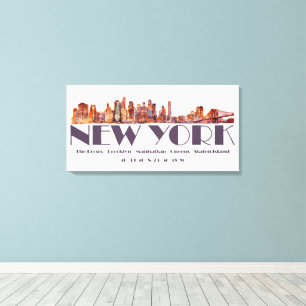New York City Skyline. Gründungsmitglieder und Koo Leinwanddruck