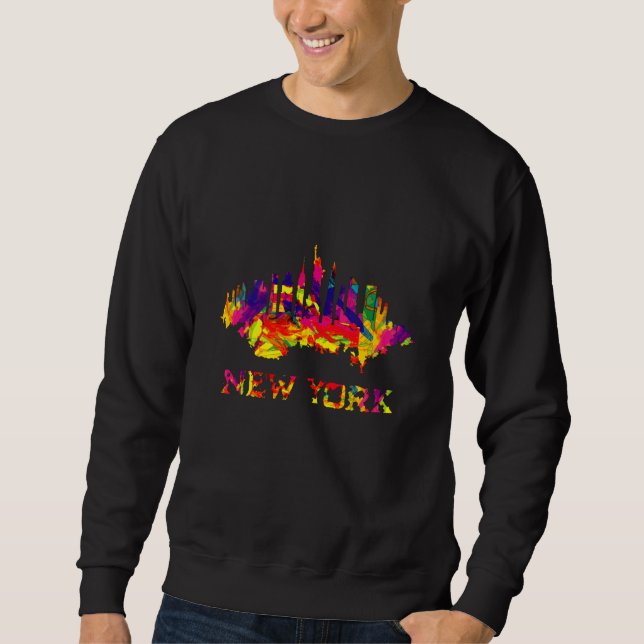 New York City Skyline hell bunt Sweatshirt (Vorderseite)