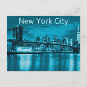 New York City Skyline in Blue Postkarte