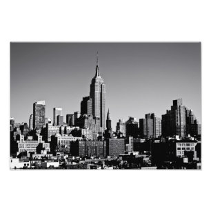 New York City Skyline in Schwarz und Weiß Fotodruck