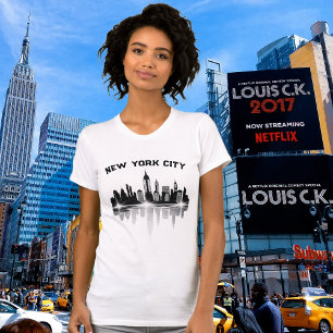New York City Skyline Ladys White T-Shirt