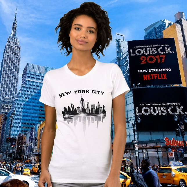 New York City Skyline Ladys White T-Shirt (New York City)