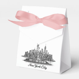 New York City Skyline Line Art Illustration Geschenkschachtel