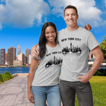New York City Skyline Mens Gray