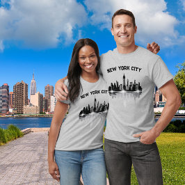 New York City Skyline Mens Gray T-Shirt