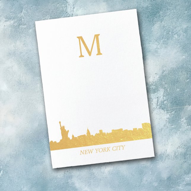 New York City Skyline Monogram Folienkarte (Von Creator hochgeladen)