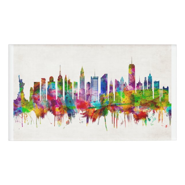 New York City Skyline Namenschild (Vorderseite)