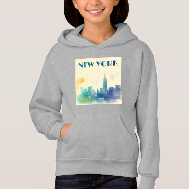 New York City Skyline NYC Travel America Liberty Hoodie (Vorderseite)