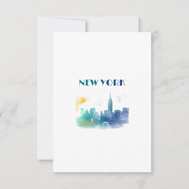 New York City Skyline NYC Travel America Liberty Karte (Vorderseite)