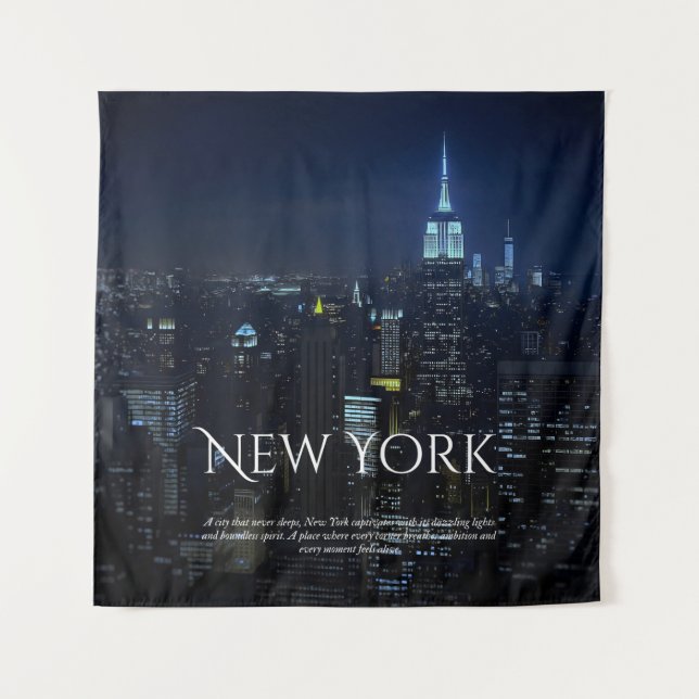 New York City Skyline Poster - Moderne Kunst Pri Wandteppich (Vorderseite)