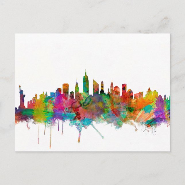 New York City Skyline Postkarte