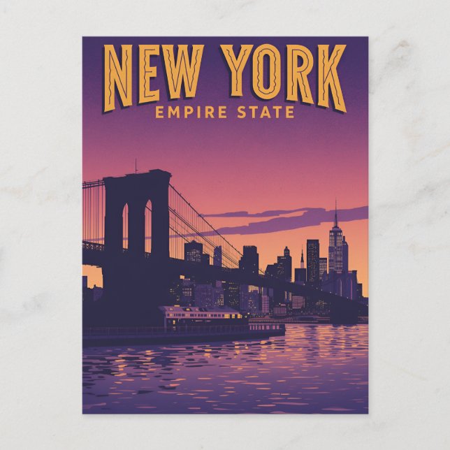 New York City Skyline Postkarte (Vorderseite)