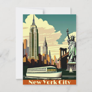 New York City Skyline Postkarte