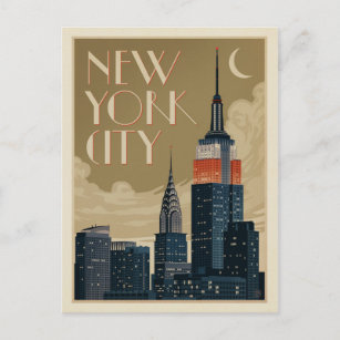 New York City Skyline Postkarte