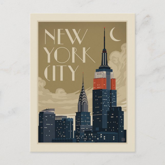 New York City Skyline Postkarte (Vorderseite)