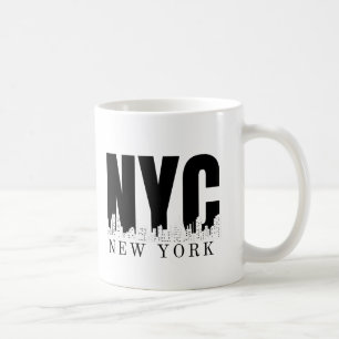 New York City Skyline Retro Style Urban Kaffeetasse