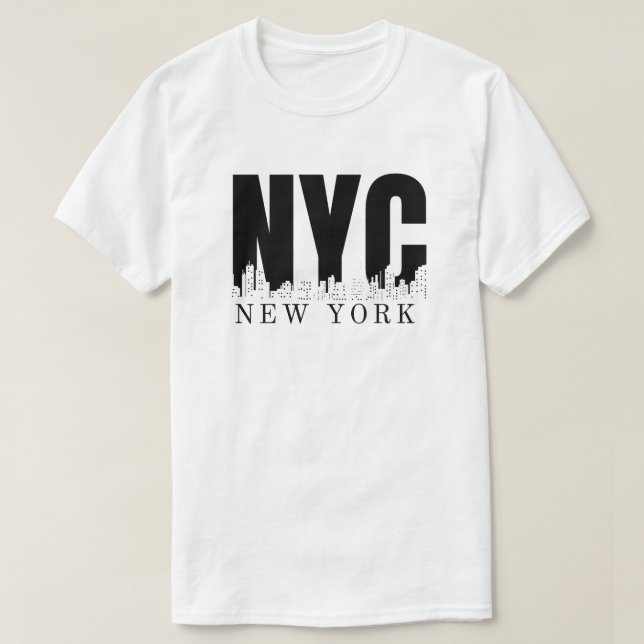 New York City Skyline Retro Style Urban T-Shirt (Design vorne)