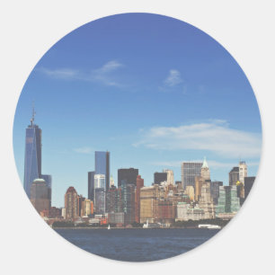 New York City Skyline Runder Aufkleber