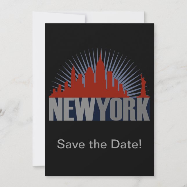 New York City Skyline Save The Date (Vorderseite)