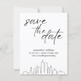 New York City Skyline Save the Date MINIMALISTISCH Einladung