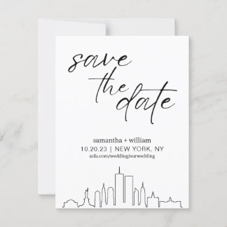 New York City Skyline Save the Date MINIMALISTISCH Einladung