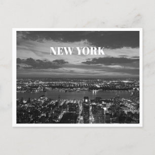 New York City Skyline Schwarz-weiße Landschaft Feiertagspostkarte