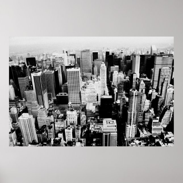New York City Skyline Schwarzweiß-Foto Poster (Vorne)