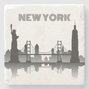 New York City Skyline Silhouette Modern Steinuntersetzer