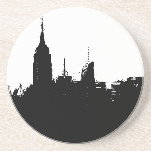 New York City Skyline Silhouette Untersetzer (Vorne)