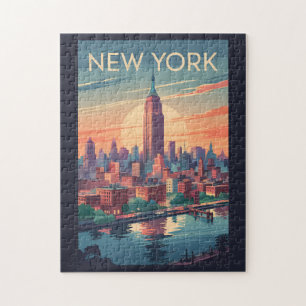 New York City Skyline Travel Art Vintag Puzzle