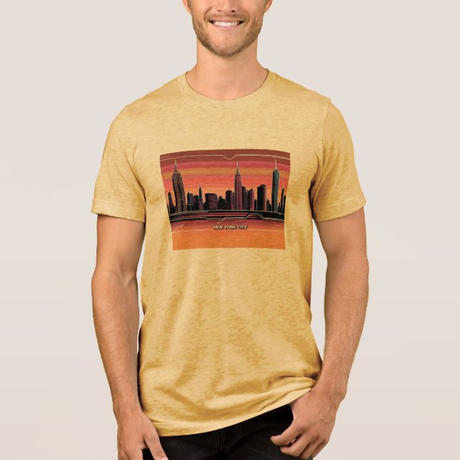 New York City Skyline Tri-Blend Shirt (Vorderseite)