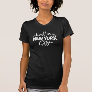 New York City Skyline Typografie T-Shirt